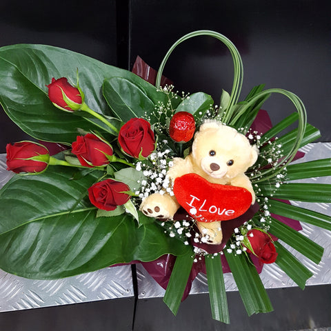 #V2# SWEETHEART TEDDY AND ROSES