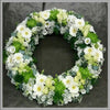 MED WHITE WREATH WITH FEATURE
