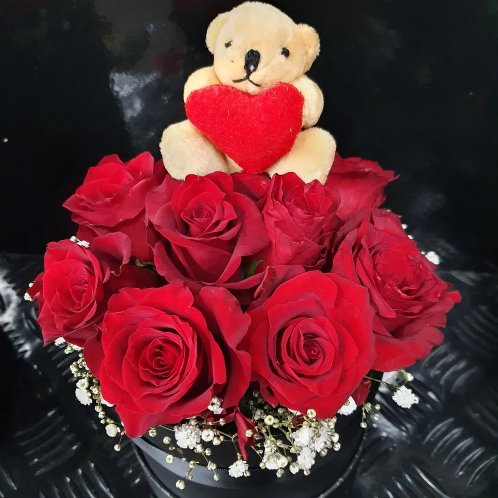 #V1# RED ROSES WITH TEDDY