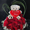 #V1# RED ROSES WITH TEDDY