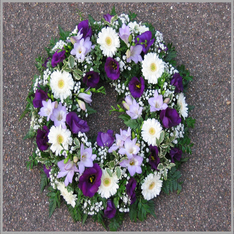 MIXED WREATH PURPLES AND WHITES